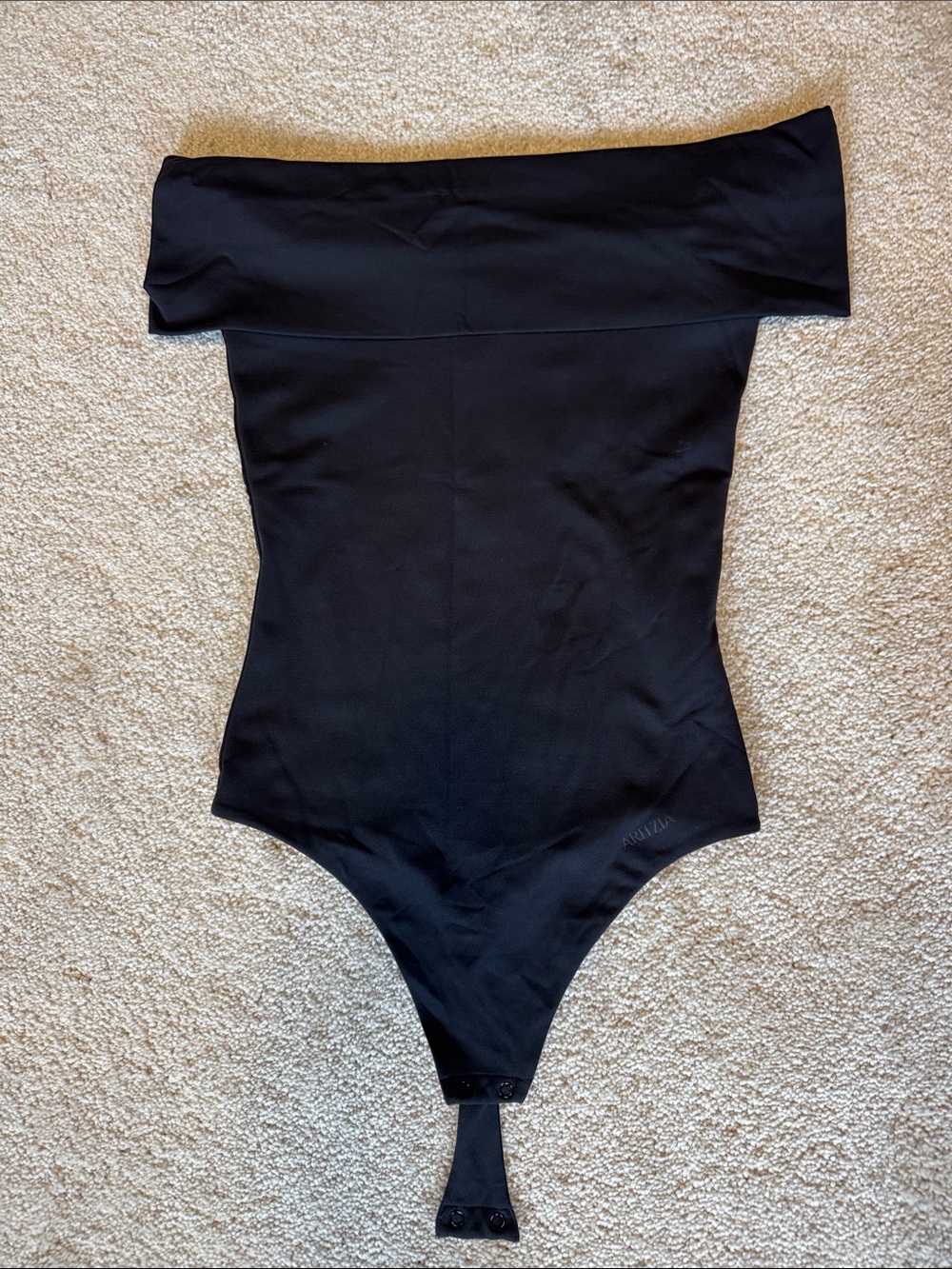 Aritzia Black Off-Shoulder thong Bodysuit